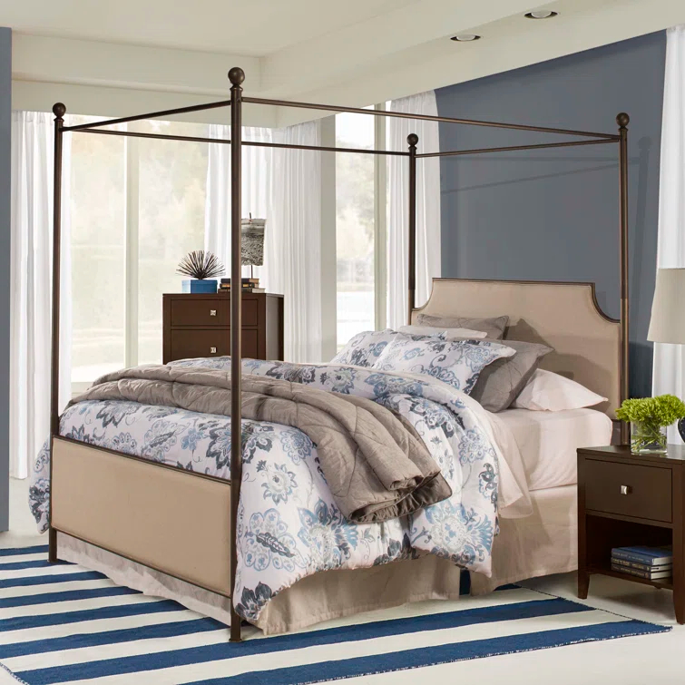 Nordland Upholstered Metal Canopy Bed