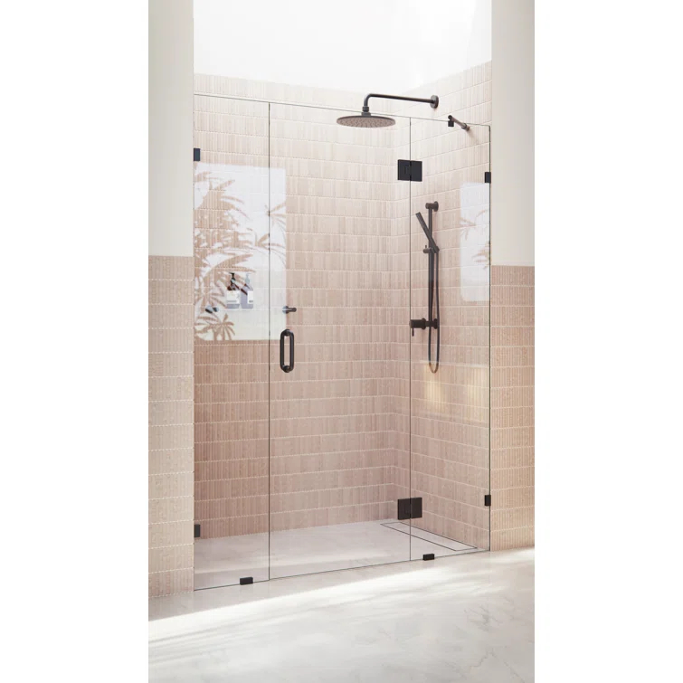 Stellar 58.75 in. x 78 in. Fully Frameless 3 Panel Inline Hinge Shower Door