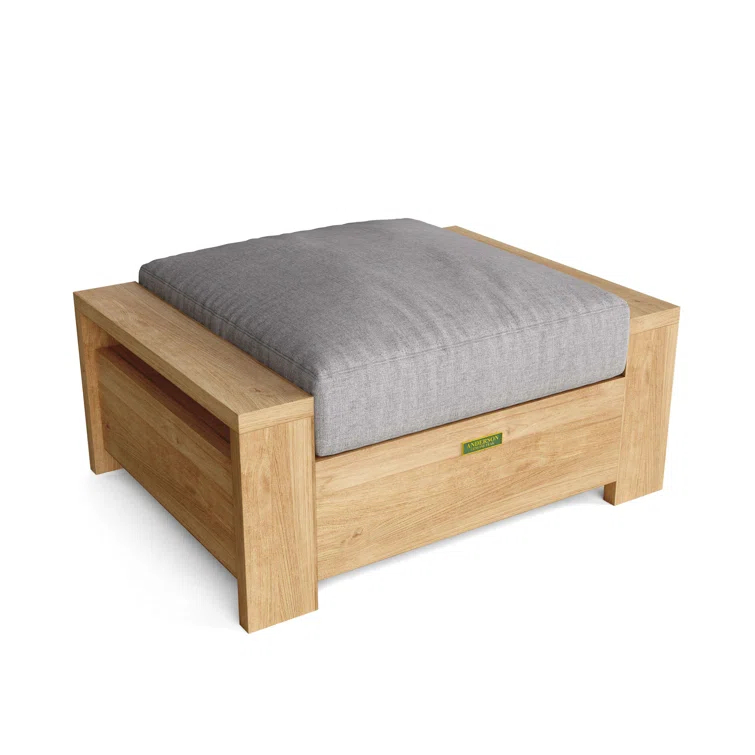 Madera Upholstered Outdoor Ottoman with Sunbrella® Cushion
