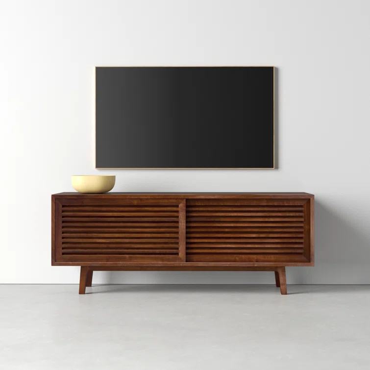 Gallery Solid Walnut Mid Century Modern TV Stand for TVs up to 60"