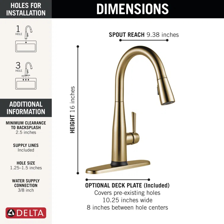 Essa Pull Down Single Handle Kitchen Faucet with MagnaTite Docking and Touch2O Technology