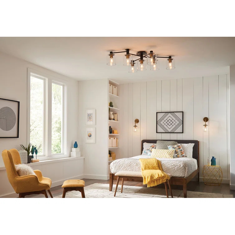 Axel Seven Light Adjustable Semi-Flush Mount Ceiling Light