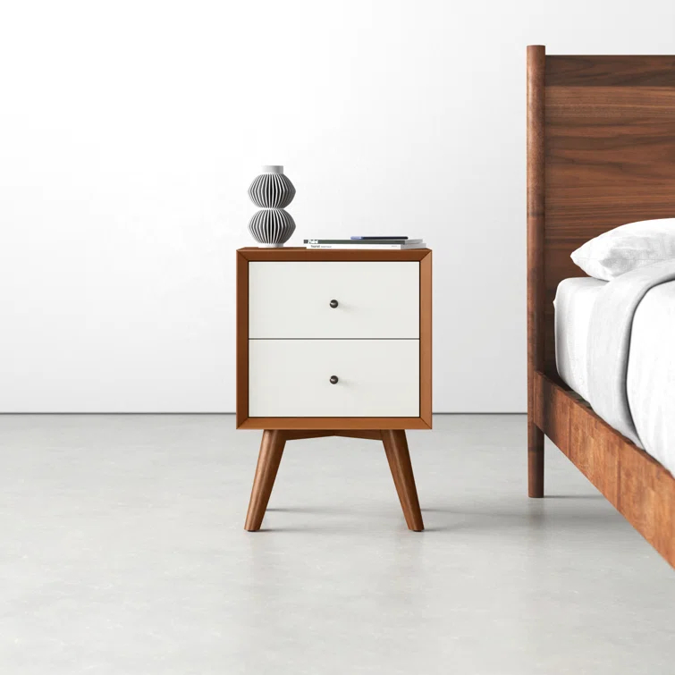 Williams 2 - Drawer Nightstand in Acorn/White