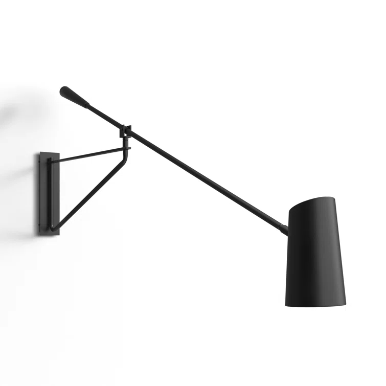 Eros Single Light Steel Dimmable LED Swing Arm Sconce