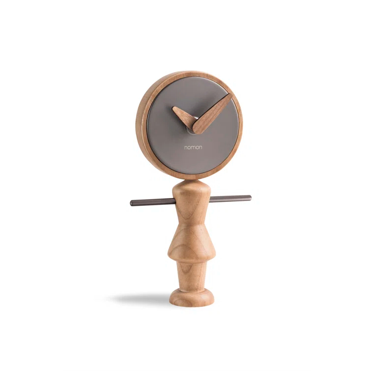 Nene Rustic Analog Walnut Electric Tabletop Clock