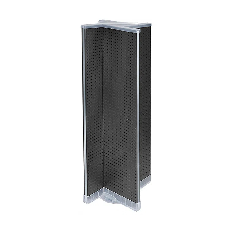 Azar Displays 700430-BLK H-Unit Pegboard Floor Display on Revolving Base. Spinner Rack Stand. Panel Size: 16"W x 60"H