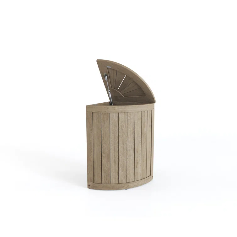 Aqua Teak Kai Mist-Shield Corner Teak Laundry & Storage Hamper
