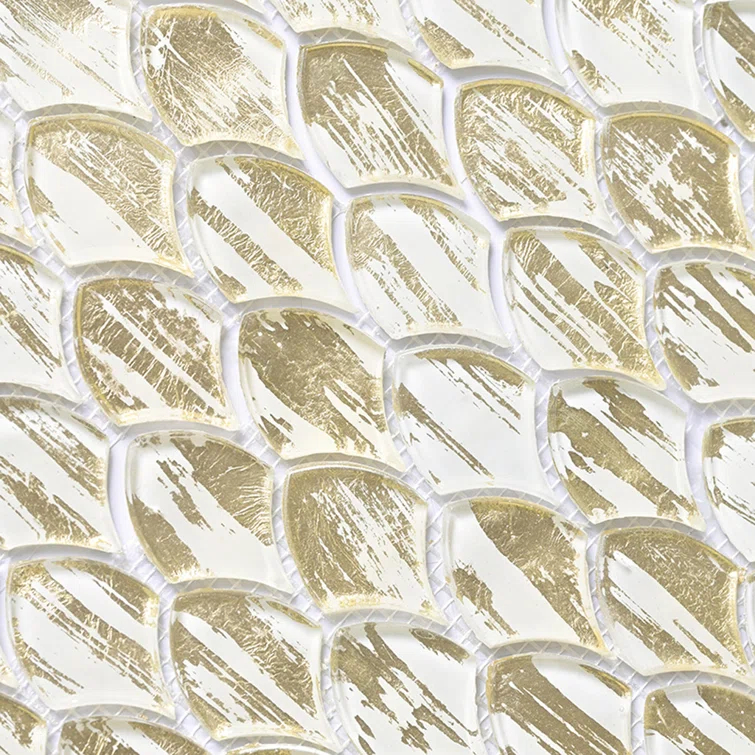 Majeste 0.5" x 2" Glass Fish Scale Mosaic Wall & Floor Tile