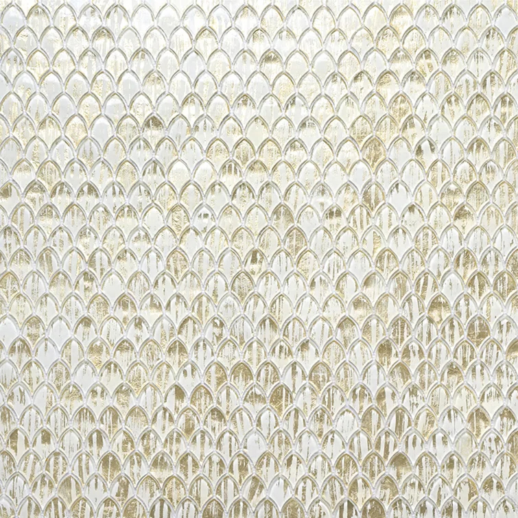 Majeste 0.5" x 2" Glass Fish Scale Mosaic Wall & Floor Tile