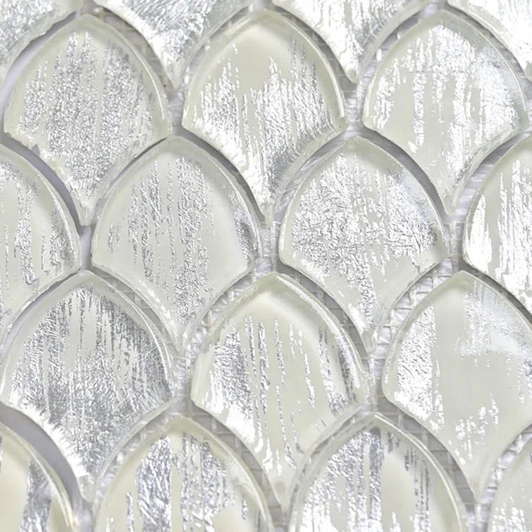 Majeste 0.5" x 2" Glass Fish Scale Mosaic Wall & Floor Tile