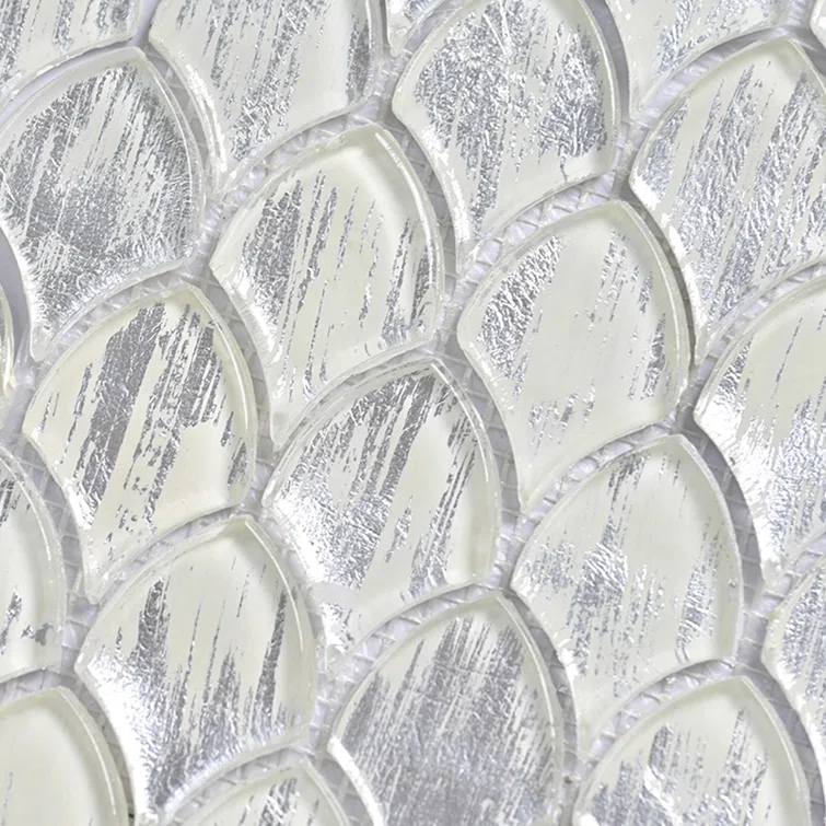 Majeste 0.5" x 2" Glass Fish Scale Mosaic Wall & Floor Tile