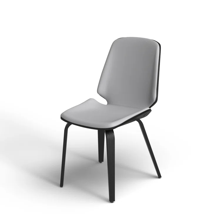 Holly Leatherette Dining Chair with Slightly Curved Seat