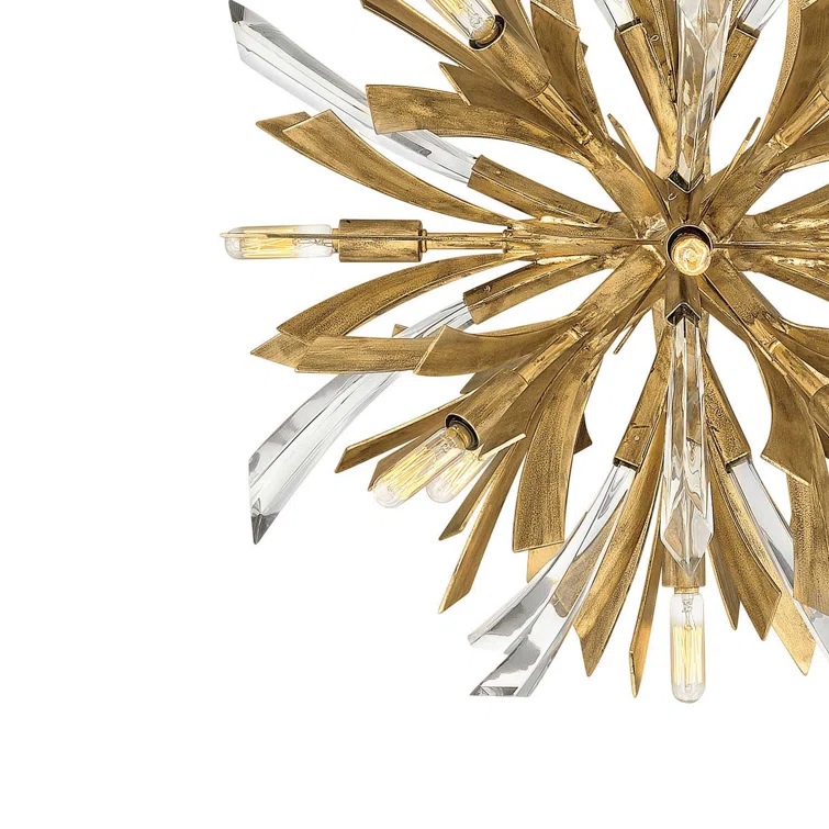 Vida 22" Thirteen-Light Modern Orb Hanging Chandelier w/ Crystal Accents