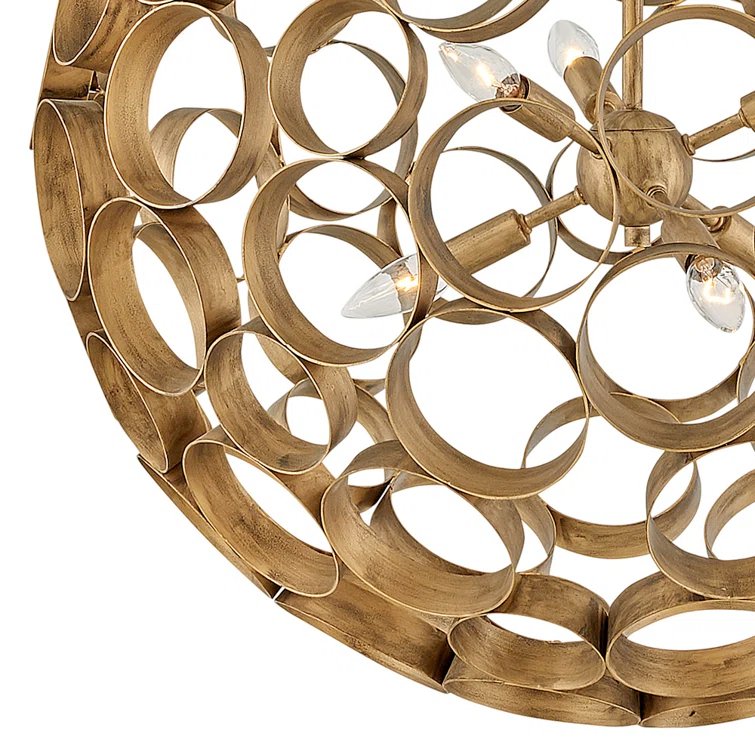 Centric 6 - Light Fabric Globe Chandelier