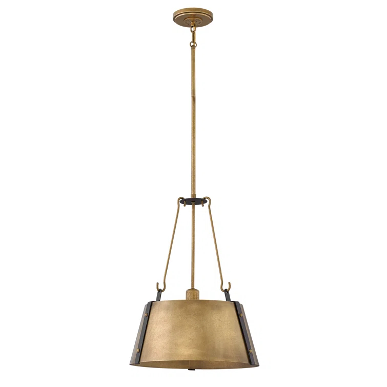 Cartwright Medium 1-Light Drum Pendant w/ Bold Rivets