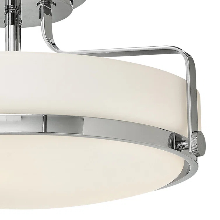 Harper Three Light 18" Retro Bowl Semi-Flush Mount Ceiling Light