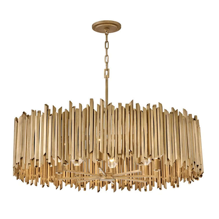 Roca 8-Light Adjustable Hand-Painted Drum Chandelier by Lisa McDennon