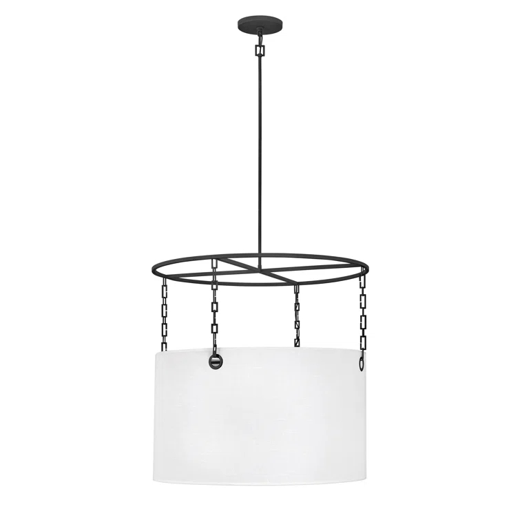 Tribeca 6 - Light Shaded Drum Chandelier