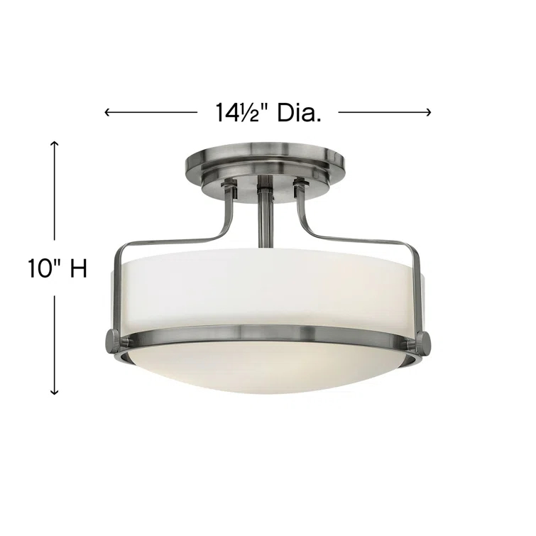 Harper 14.5-in 3-Light Semi-Flush Mount Retro Ceiling Light