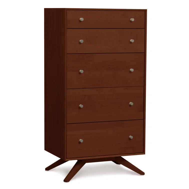 Astrid Solid Wood 26.875'' W 5 - Drawer Dresser
