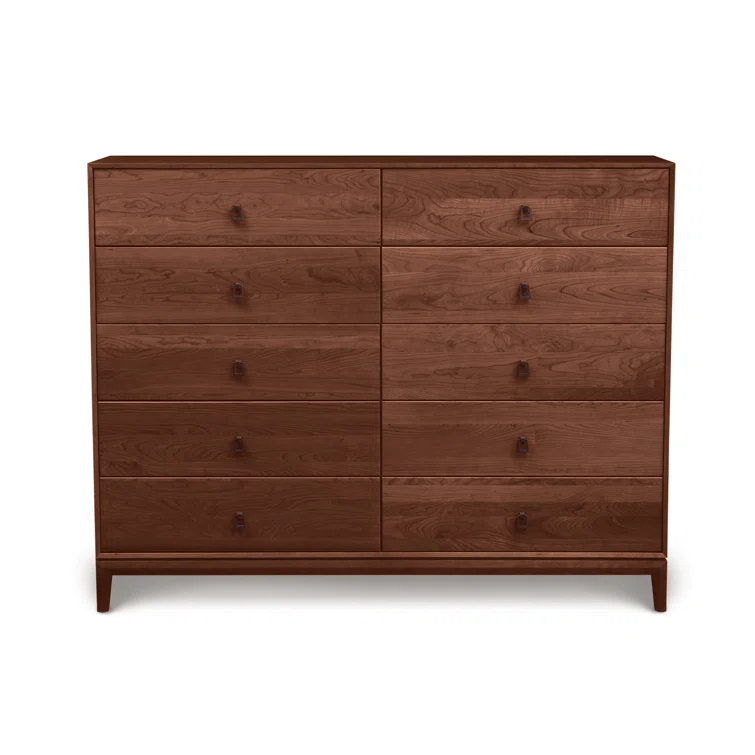 Mansfield 10 Drawer 66.13" W Solid Wood Dresser