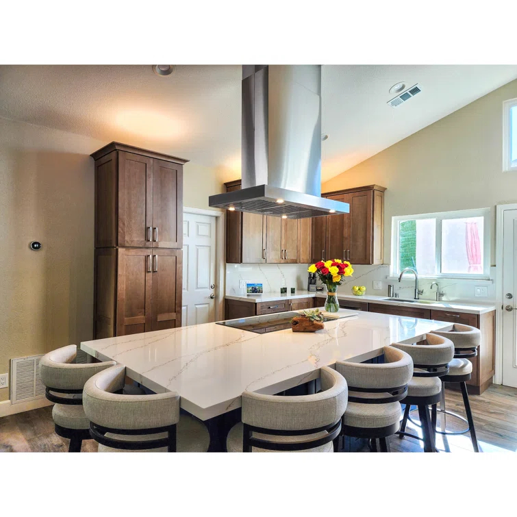 PROLINE 36" 1100 CFM Ducted Island Range Hood in Brushed Stainless Steel