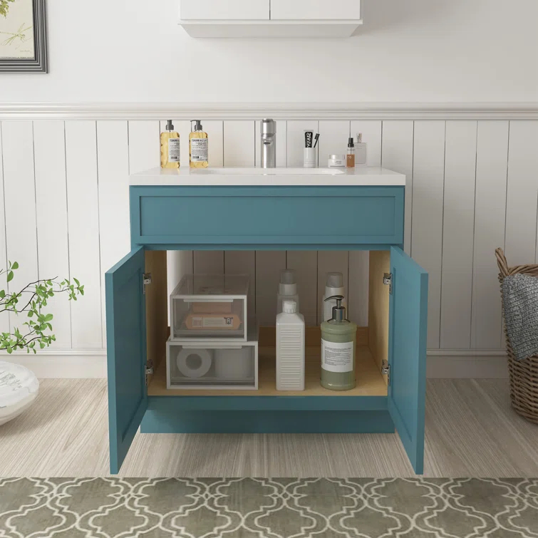 39" W Birch Plywood Freestanding Single Base Storage Cabinet with Soft Close Door