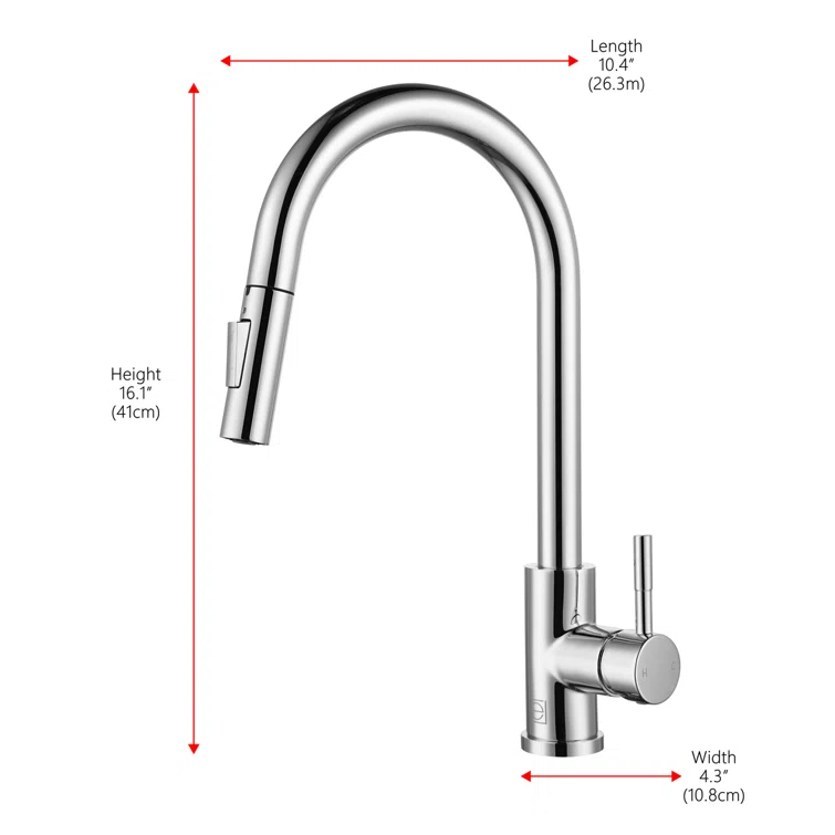 Elegant Lighting Luca Pull Down Spray Touch Kitchen Faucet