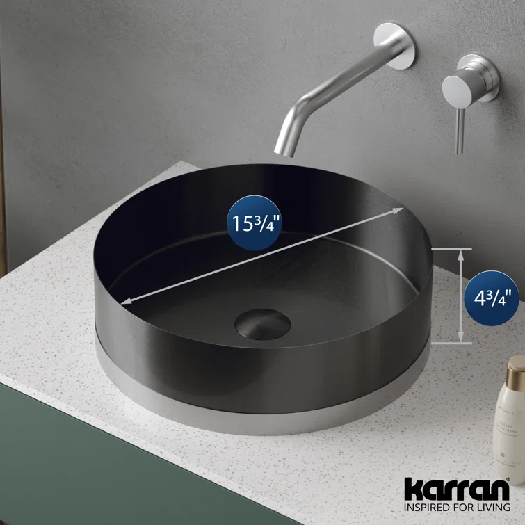 Karran Cinox 15.75'' Stainless Steel Circular Bathroom Sink