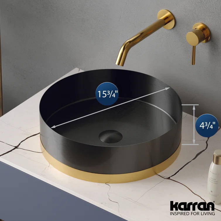 Karran Cinox 15.75'' Stainless Steel Circular Bathroom Sink