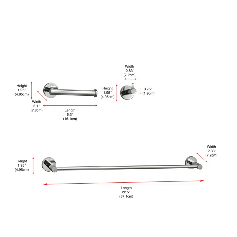 Freya 3 - Piece Bathroom Hardware Set