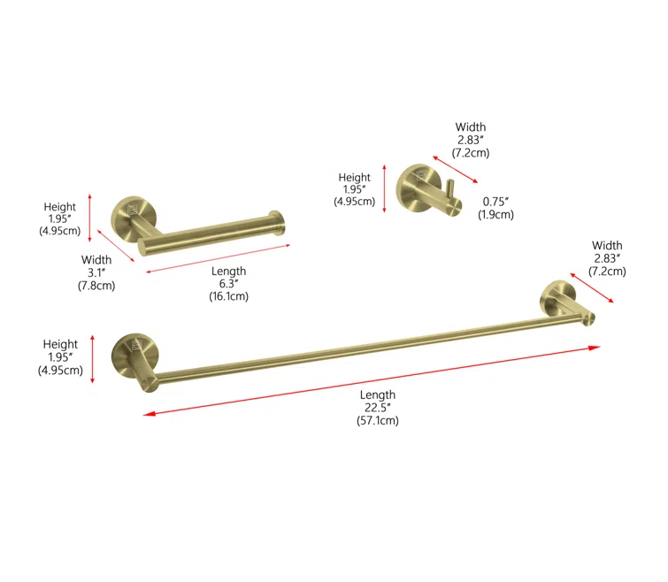 Freya 3 - Piece Bathroom Hardware Set