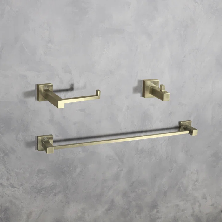 Elegant Lighting HWB-12S3HBGD Isla 3 - Piece Bathroom Hardware Set