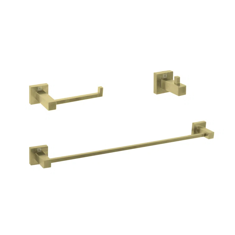 Elegant Lighting HWB-12S3HBGD Isla 3 - Piece Bathroom Hardware Set