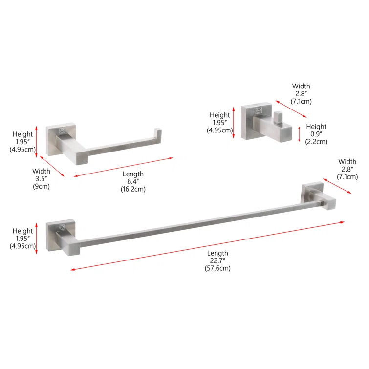 Isla 3 - Piece Bathroom Hardware Set