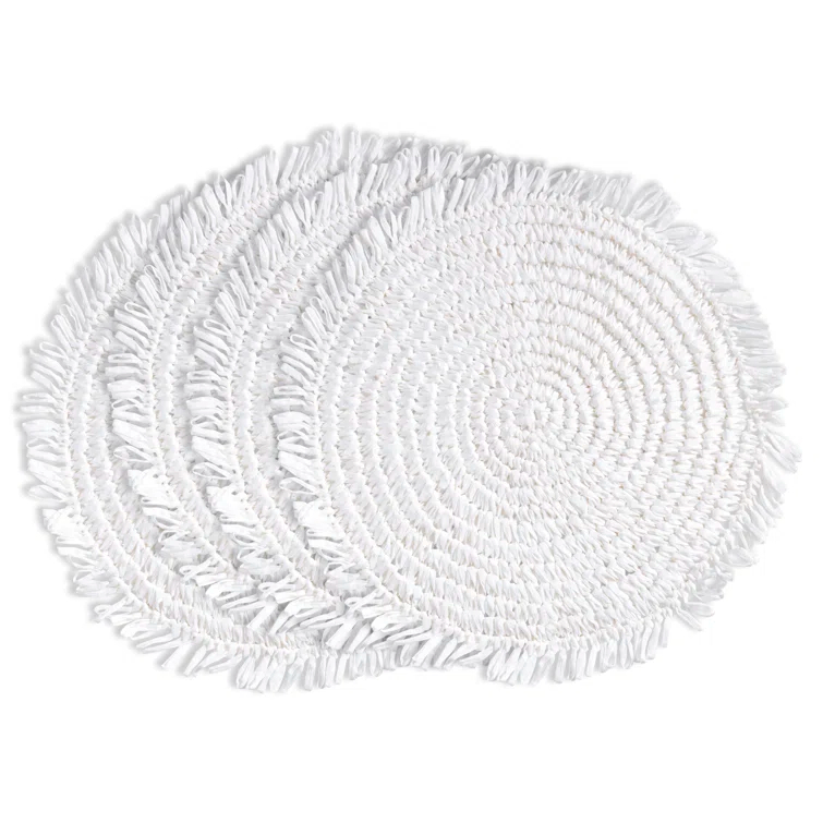 Kiri Collection 100% Paper Raffia No Pattern Round Placemat