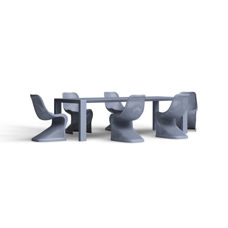Farrah 118.1'' Rectangular 6 - Person Outdoor Dining Set