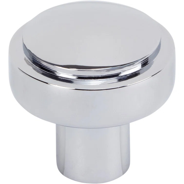 Polished Chrome Round Cabinet Knob with Mounting Hardware