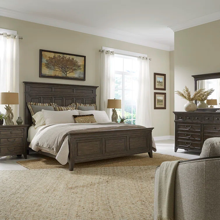 Arianni Panel Bed, Dresser & Mirror, Nightstand