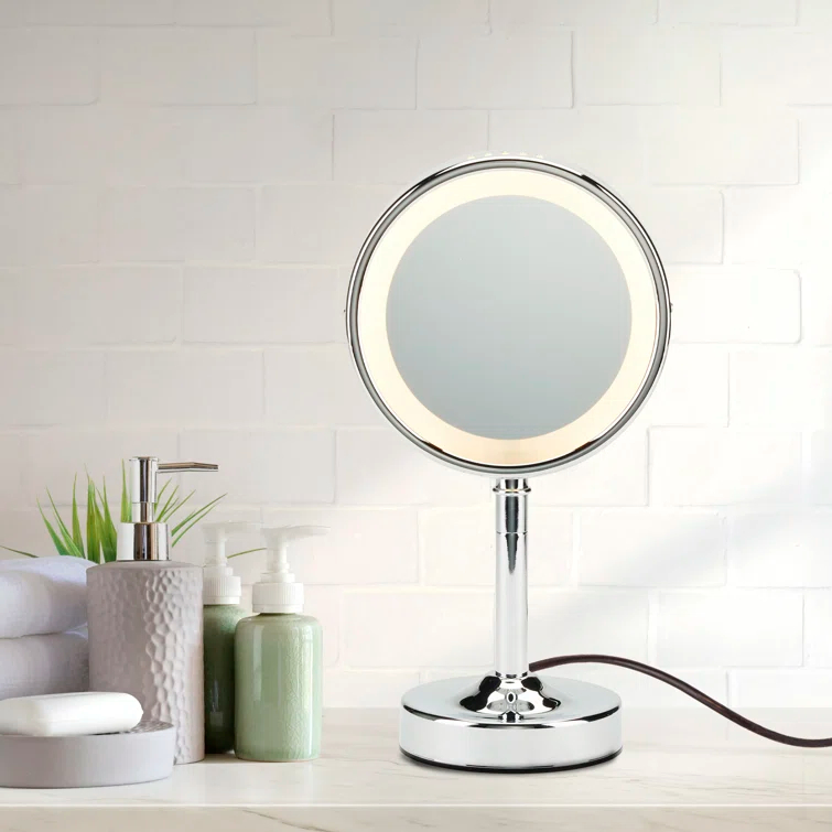 Conair Polished Chrome Double-Sided Round Mirror
