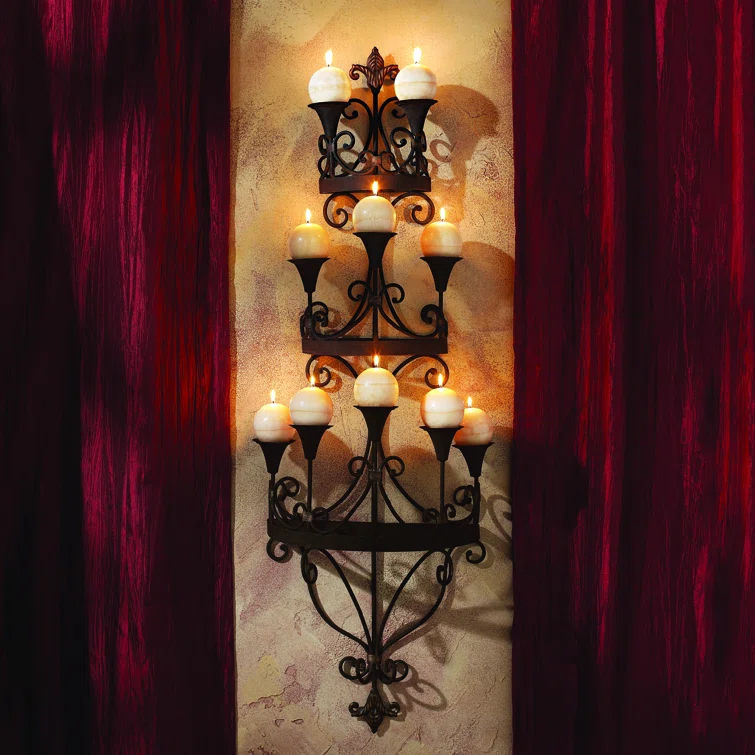 Design Toscano Carbonne Candle Chandelier Wall Sconce