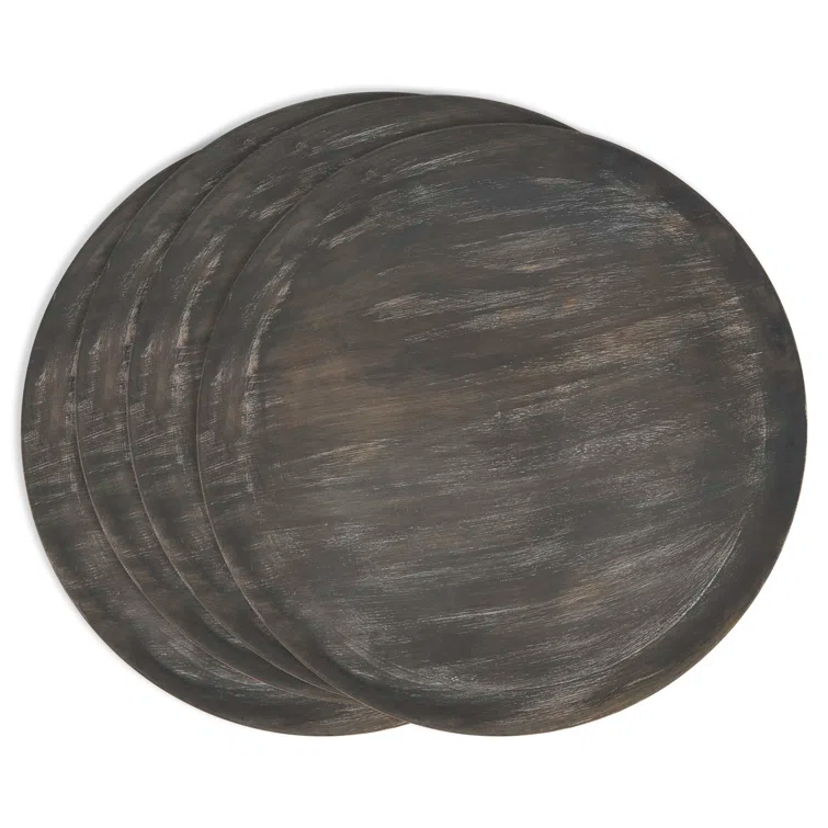 Sousplat Collection Mango Wood No Pattern Charger (Set of 4)