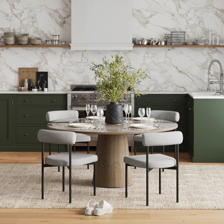 4-Piece Upholstered Metal Stool
