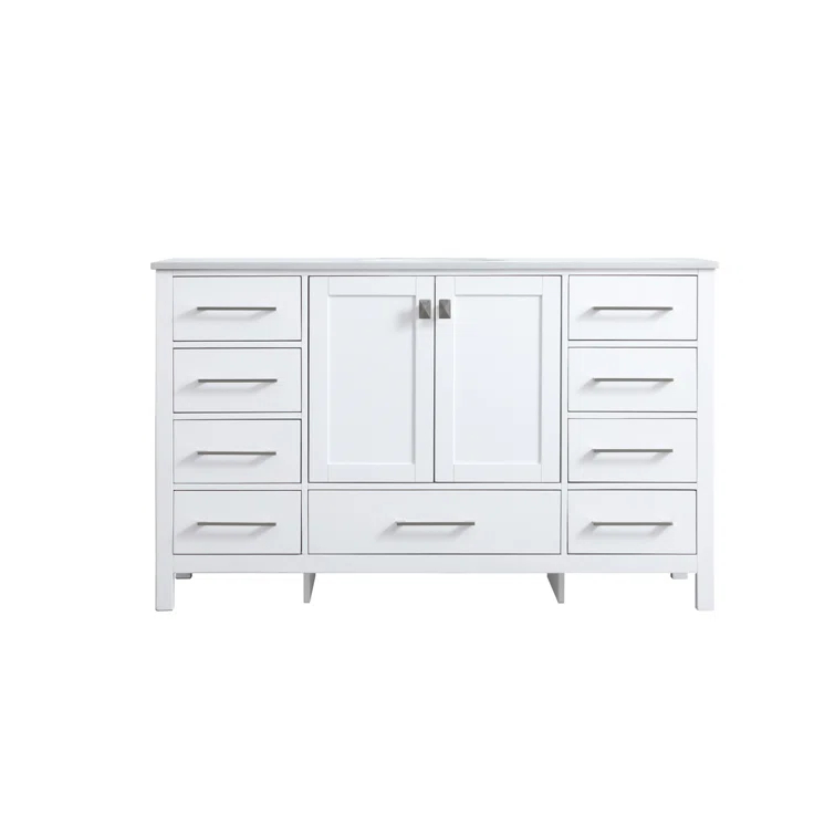 Irene 54'' Single Bathroom Vanity with Engineered Marble Top