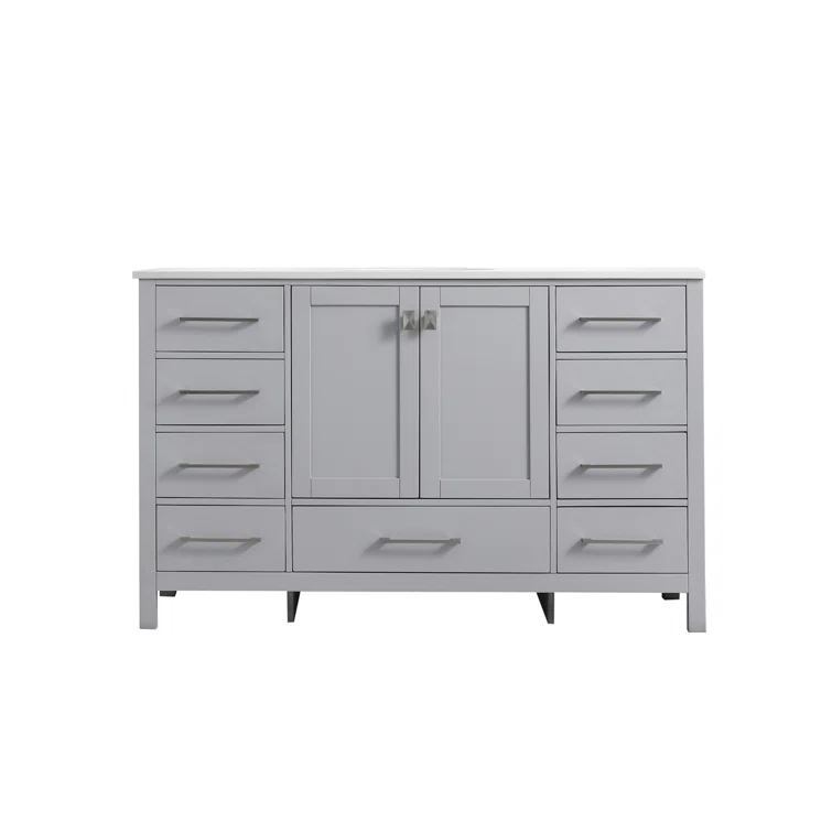 Irene 54'' Single Bathroom Vanity with Engineered Marble Top