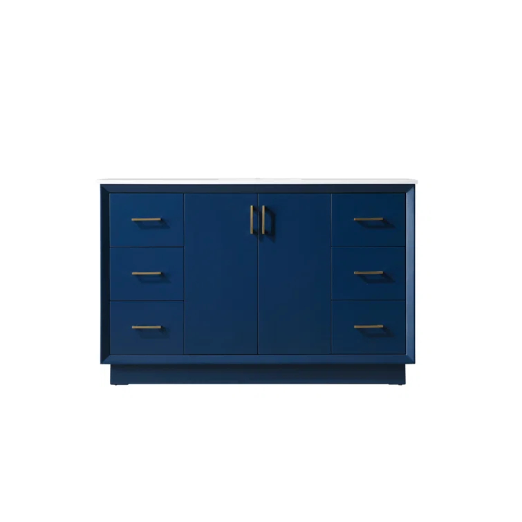 Hayes 54'' Single Bathroom Vanity with Engineered Marble Top