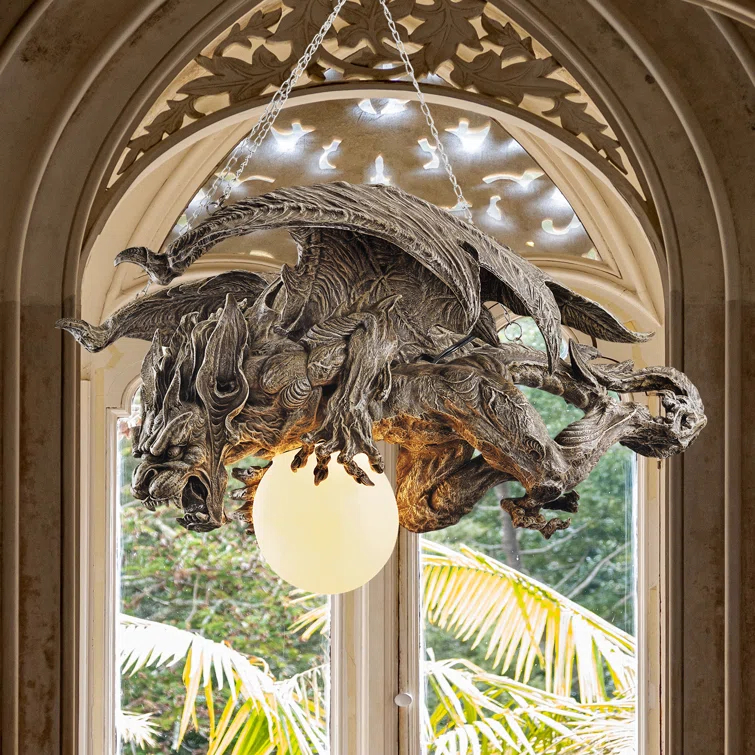 Nightfall Sculptural Gargoyle Pendant Chandelier