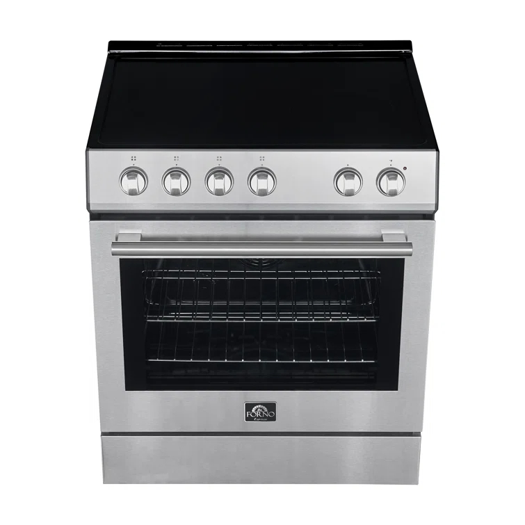 Leonardo Espresso 30-inch Slide-In Electric Range in Stainless-Steel, Black or White, 4 Elements, 7,100 Watts, 5.0 cu.ft. Oven with Convection Fan