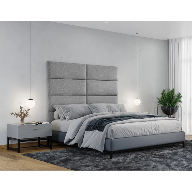 Panelist Modern Padded Headboard - Set of Wall Mounted Panels