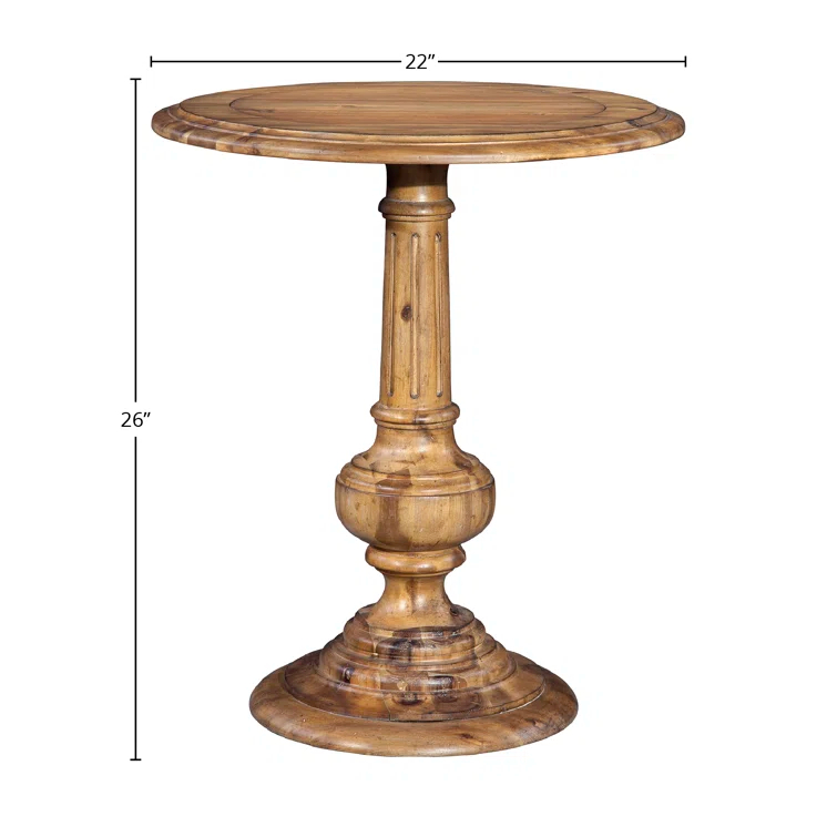 Wellington Hall Traditional Beige Round Chairside Table with Storage